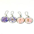 Custom 30mm Ivy Resin Jewelry Real Zinc Alloy Dry Flower Earrings Round Shaped Dried Flower Charms for Fashion Drop Earrings