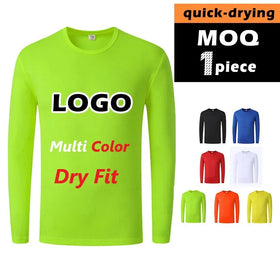 Custom Men's Fitness Breathable Quick-Drying T-Shirt Long Sleeve 100% Polyester Sporty Style Sublimation Print