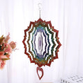 Factory Price 3D Stainless Steel 30cm Metal Geometric Pattern Wind Chime-hanging Wind Spinner Terrace Garden Ornament
