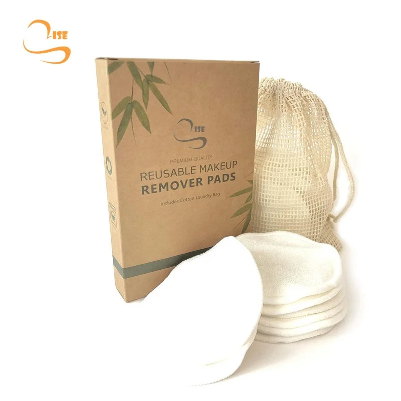 Hot Sale 3.15" Reusable Bamboo Terry Makeup Removal Pads Chemical Free Soft Face Pads Private Label