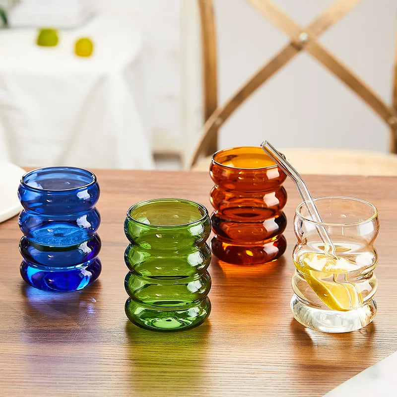 Creative Ins Colored Glass Drinking Water Cup Korea Round  Juice Water Cup