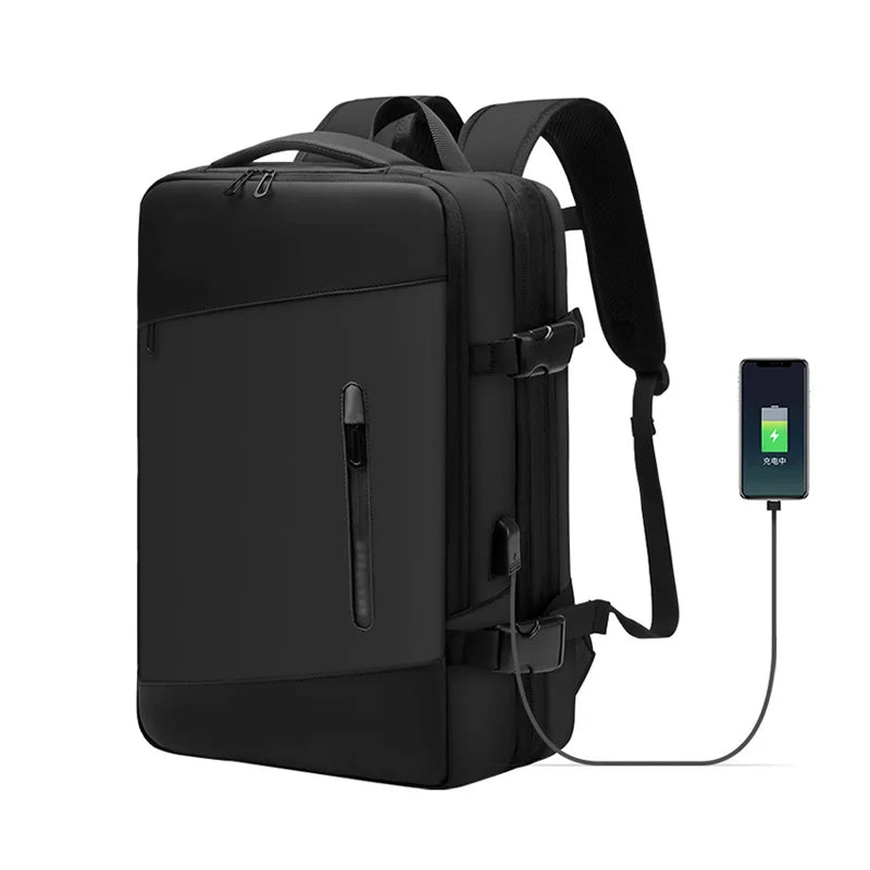 Large Capacity 17 Inches Nylon USB Charger Backpack Multifunction Anti-Theft Smart Laptop Bag Polyester Lining USB Charging Port