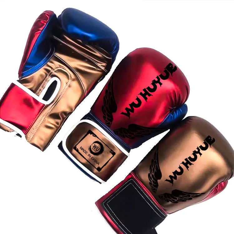 TJ Tiger BG02 PU MMA Muay Thai Boxing Gloves-Customizable Black/Red Bright Wholesale Adult Training & Punching Gloves MegaBDM