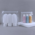 Eva Plastic Packaging Bag Transparent Hot Pressing Zipper Self-Standing Square Screen Printed Cosmetics