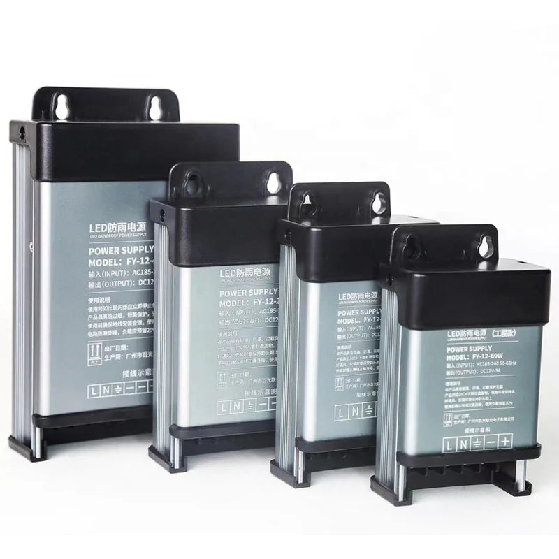 Factory Cheaper Price 60W 120W 200W 400W Switch LED Power Supply DC12v/24v Output Outdoor Rainproof Power Supply for Light Box