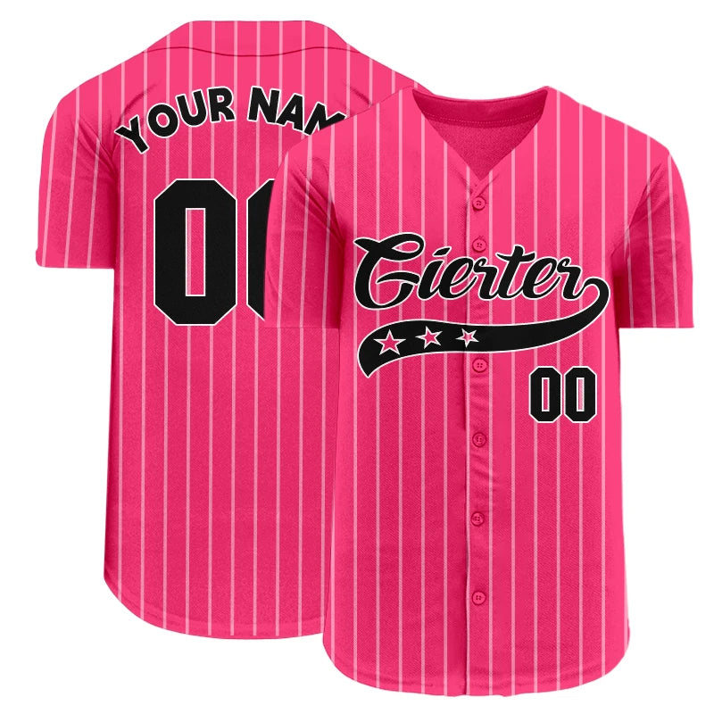 Custom logo Plain Baseball Jersey Button up Stripe Shirts Polyester Sports Jersey Baseball Wear Uniforms for Adults Kids