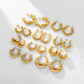 Stainless Steel Chunky Hoop Earrings Jewelry for Women 18K Gold Plated Huggie Chunky Statement Earrings MegaBDM