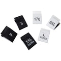 Wholesale Small Black Size Tags S M L XL XXL XXXL White Woven Size Labels for Clothing