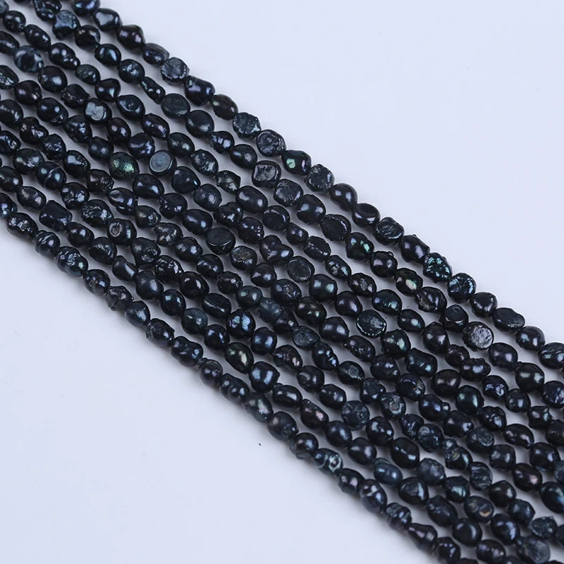 Zhuji Wholesale Natural 4-5mm Black Color Baroque Freshwater Pearl Beads Strands