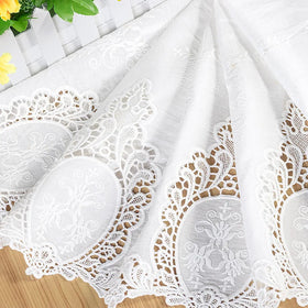 New Hollow-out Laser Embroidered Cotton Embroidery Clothing Textile Fabric Home Fabric Manufactures Wholesale Cloth