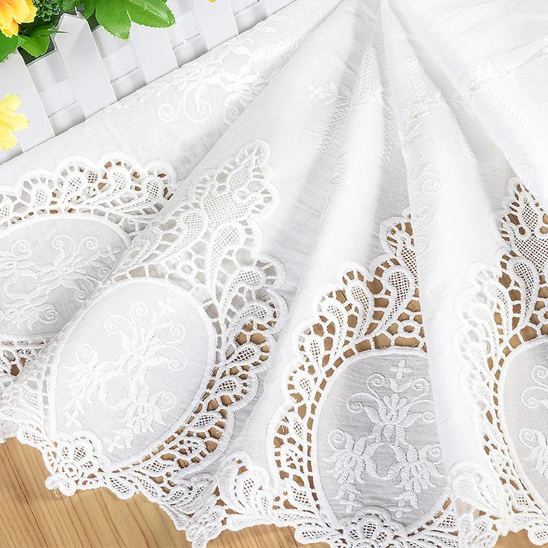 New Hollow-out Laser Embroidered Cotton Embroidery Clothing Textile Fabric Home Fabric Manufactures Wholesale Cloth