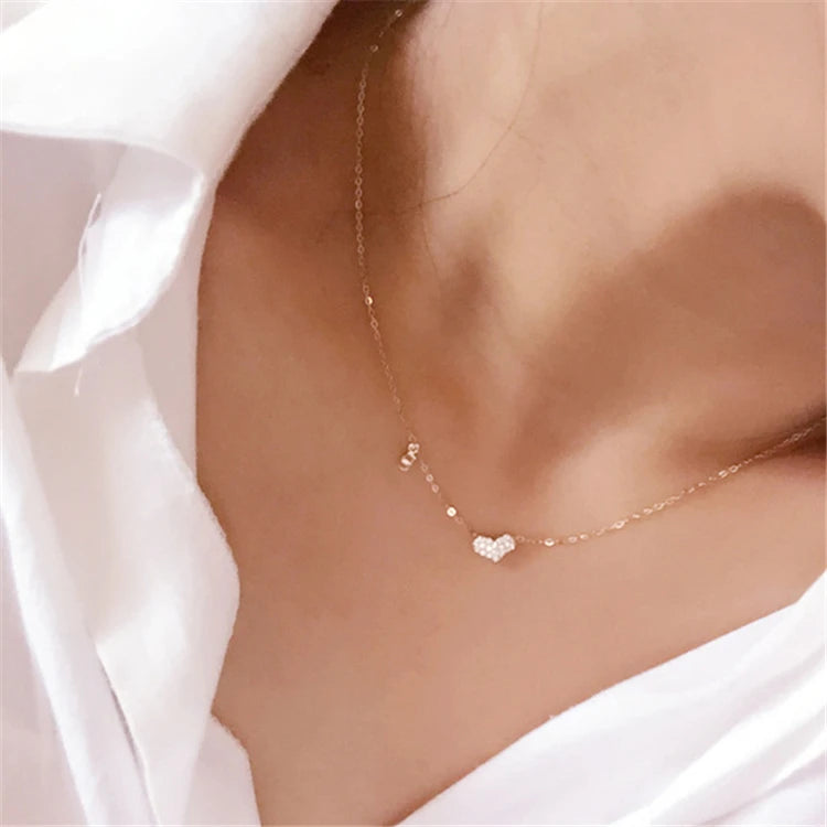 Hot Sales Customized Design S925 Women Heart Tiny Small Women Gifts Heart Necklace