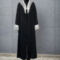 Black Abaya Women Muslim Dress 2024 Dubai Fashion Front Open Abaya With Tassel