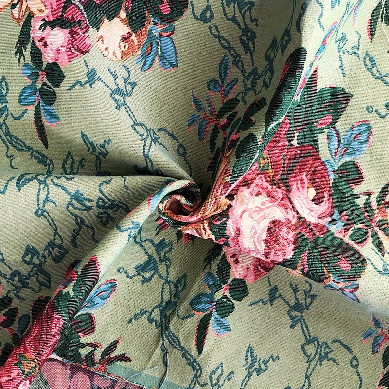 Wholesale 100% Polyester Cotton Flower Jacquard Tapestry Fabric Heavyweight for Curtains Sofas Bags Garments-Turkey Manufacturer