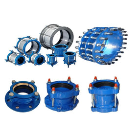 Ductile Iron Universal Flexible Adaptor Connector Coupling for DI AC STEEL PVC HDPE Pipe