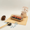 Biodegradable Recyclable Safety Health Kraft Paper Take Out Sushi Tray Matt Lamination Embossing Convenient for Packing Carrying