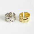 Irregular Design Jewelry Thick Finger Ring 925 Sterling Silver Adjustable Rings Women