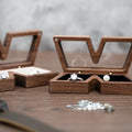 Solid Wood Magnetic Jewelry Box Custom logo Proposal Ring Box