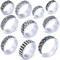 European American Unisex Viking Pattern Hip-Hop Fashionable  Inlay Stainless Steel Jewelry Immediate Delivery