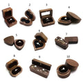 Walnut Wood Wooden Jewellery Packaging Boxes Heart Wedding Engagement Ring Earring Luxury Custom Jewelry Gift Box
