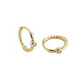Fine Sterling Silver Ladies Ethical Everyday Hoop Tiny CZ Diamond Earring Twisted Hoops Minimalist Huggie Jewelry
