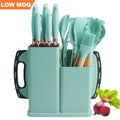 RTS Kitchen Knives Accessories Silicone Cooking Utensil Knife Set Kitchen Utensils Kitchen Knife Set with Chopping Board