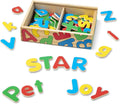 Custom Painted Beechwood Uppercase Lowercase Letters ABC Learning Toys Eco-Friendly Multifunction Chunky Magnetic 52 Alphabet