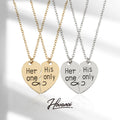 HOVANCI New Heart-Shaped Multi-Part Pendant Special-Interest Design 01 Her One His Only Necklace for Valentine's Day Gift