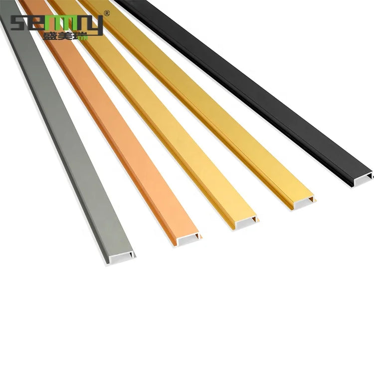 Senmry Modern Style U-Shape Building Tile Trim Brass Angle Trim Photo Aluminum Internal Corner Metal Edge Trim for Tiles