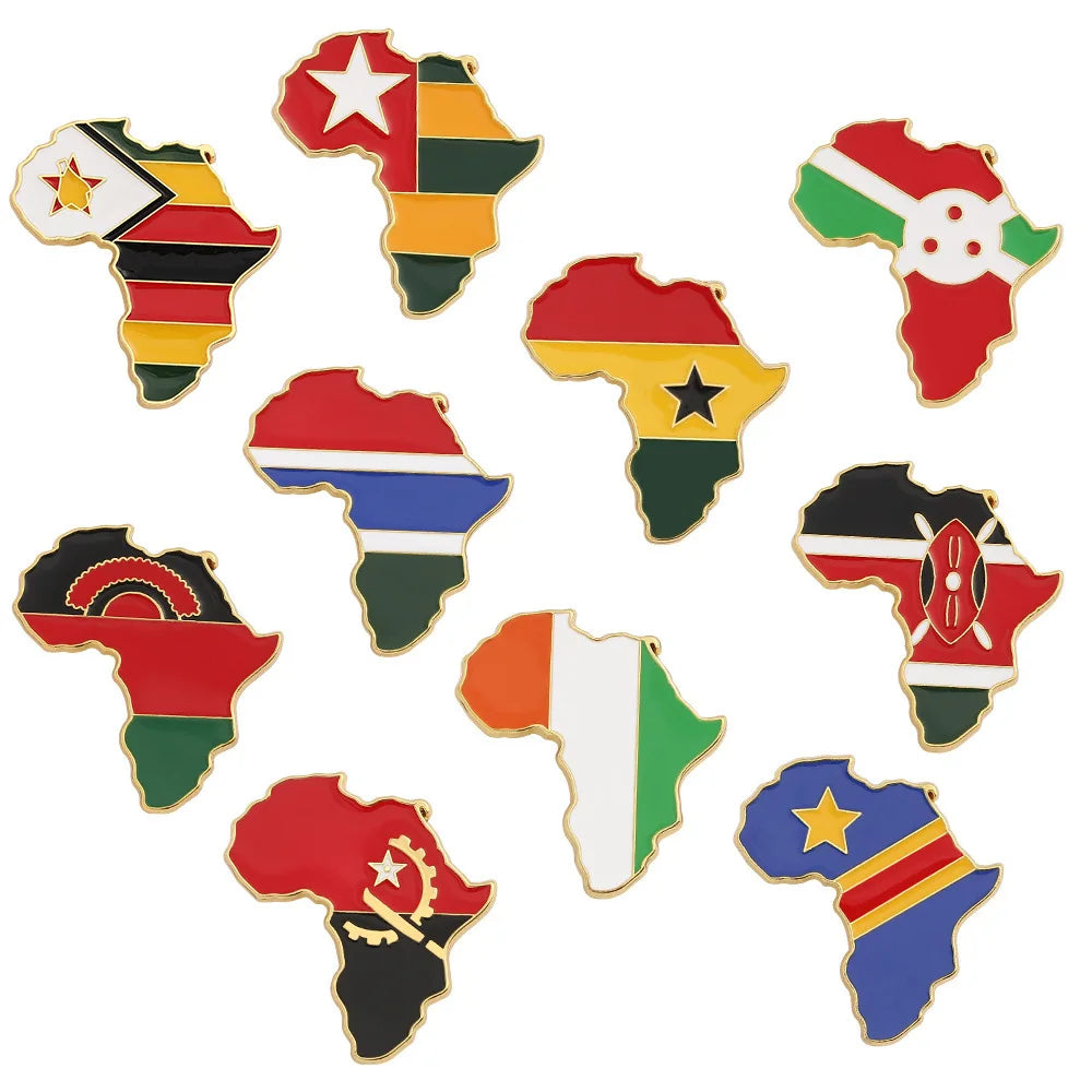 2023 Factory Creative Personality Pins Jewelry Map of the World Pin Statement Africa Map Brooch for Women Girls