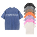 Custom Washed Heavy Weight Cotton Vintage Men's T-Shirt Street Style Oversized Knitted Digital Printing