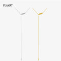 FUAMAY 2025 Classic Wheat Ears Jewelry Necklace 18K Gold Plated 925 Silver Wheat Ears Lariat Necklace for Women
