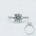 Starsgem Half Eternity Engagement Ring 1ct 2ct 3ct 4ct Round Brilliant Cut S925 Sterling Silver Pave Set Moissanite Ring