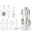 Manjia Kitchen Gadgets 7 Pieces Set Household Peeler Melon Grater Multifunctional Filter Sieve Grater Can Wine Opener With Stand