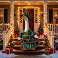 Pafu Patio Porch Goose Decor 23" High Statue Christmas Outfits Green Garden Goose Dress & Hat Christmas Tree Porch Goose Outfits MegaBDM