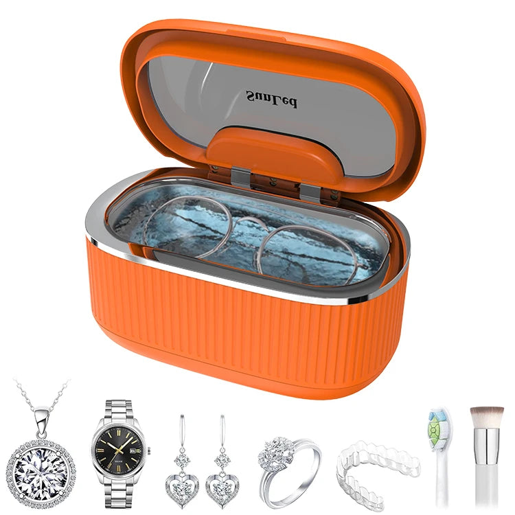 Sunled Electric Commercial Household Ultrasonic Jewelry Watch Glasses Cleaner Machine with 3 Power Levels and 5 Time Settings
