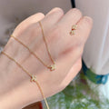 Minimalist Design 14k Gold Plated Cute Girls Gifts Lucky Clover Leaf Charm Bracelet