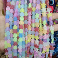 GP0966 Beautiful Matte Frosted Pastel Rainbow Multicolor Heart Star Resin Beads for Jewelry Making
