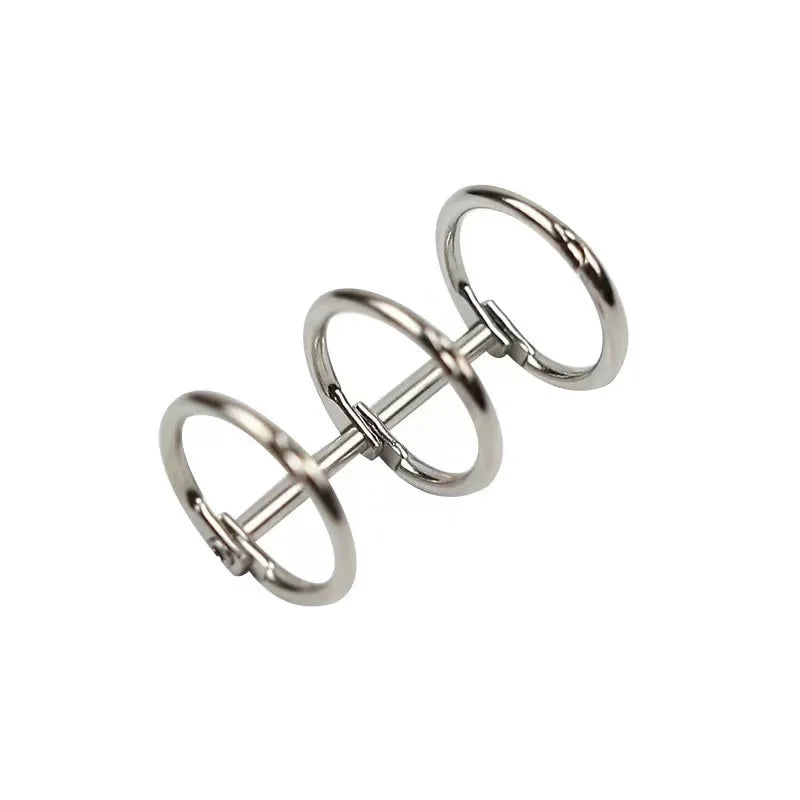 Metal Plated Loose Leaf Desk Calendar 3 Rings Metal Spiral Rings Binder Clip for Card Album