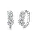 Original Design Exquisite Fashion Full Diamond Earrings 925 Sterling Silver Diamond Baguette Huggie Hoop Earrings