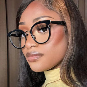 Fashion Classy Metal TR Cat-Eye Blue Light Block Glasses Eye Glasses for Women 5033