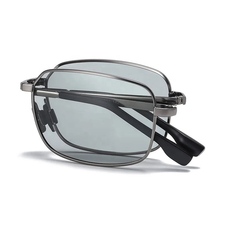 Unisex Custom Designer Polarized Night Vision Sunglasses Discoloration Black Gold Metal Framework Tac/Glass Lens Light Weight