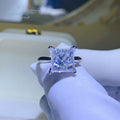 Silver 925 Original 5 Carat Brilliant Princess Cut Diamond Test Past D Color Square Moissanite Wedding Ring Women Fine Jewelry