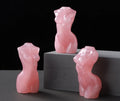 Wholesale Rose Quartz Crystal Women Body Figurine Crystal Torso Statue Carved Goddess Model Body