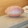 Professional American Football Round Ball Purse Stone Bling Diamond Crystal Rugby Evening Clutch Handbags