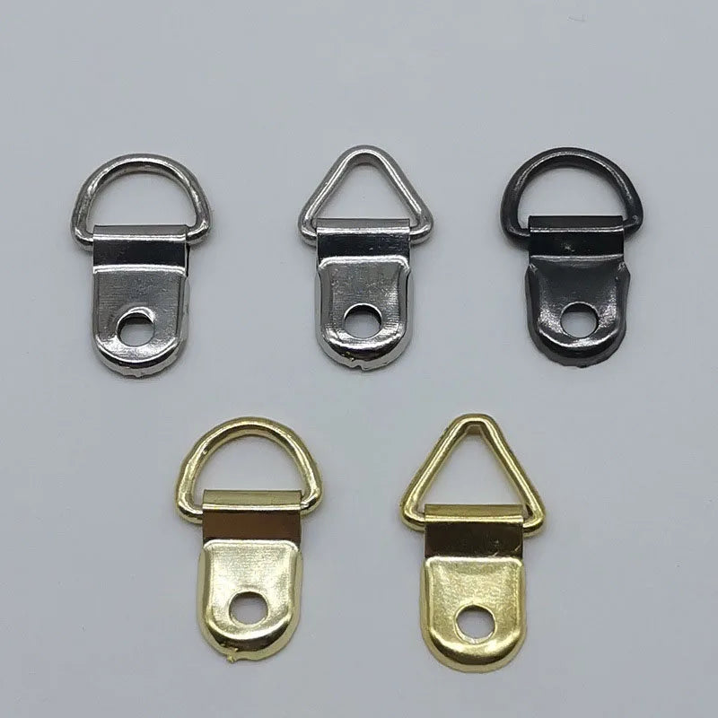 25*12mm 26*10mm D Ring Triangular Ring Iron Black Gold Silver Nickel-plated Brass-plated Galvanized Picture Frame Hanger Box