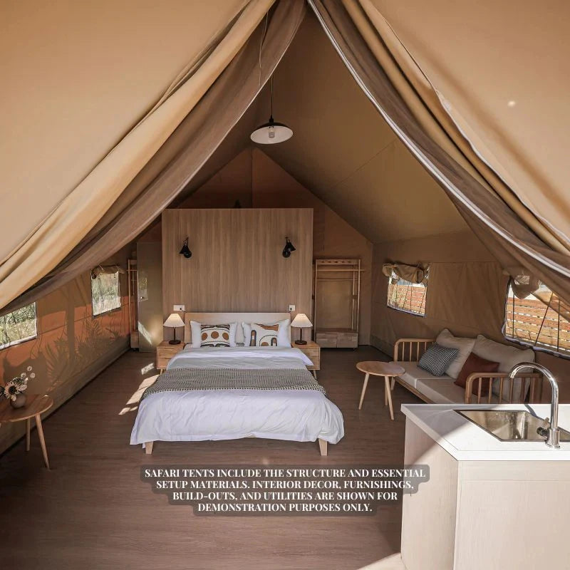Heat-Resistant Eco Glamping Safari Prefab Tent for Resort Rain Forest