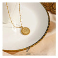 Carline Sun Disk Shape Luxury Fine Jewelry Wholesale Stainless Steel Minimalist PVD Gold Plated Pendant Women's Necklace