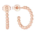 Hypoallergenic 925 Sterling Silver Beaded Circle Rose Gold Plated Hoop Earrings Jewelry for Women