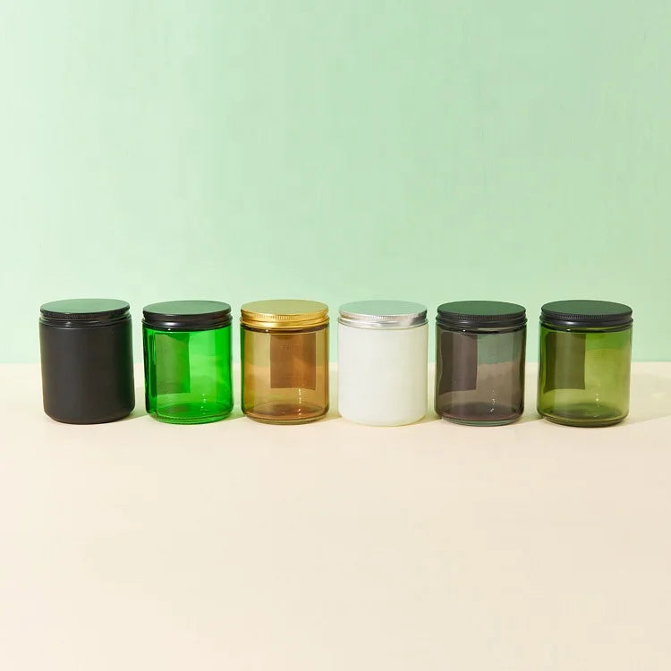 250ml Empty Bottle Scented Candles Jars With Aluminum Cover White Glass Candle Cup